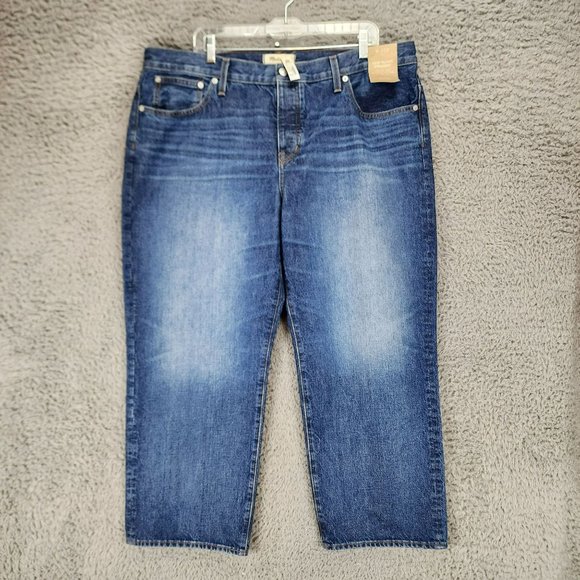 Madewell Jeans Womens 33 Petite Cotton Hi Rise Button Fly Low Slung Straight NWT - Picture 1 of 16